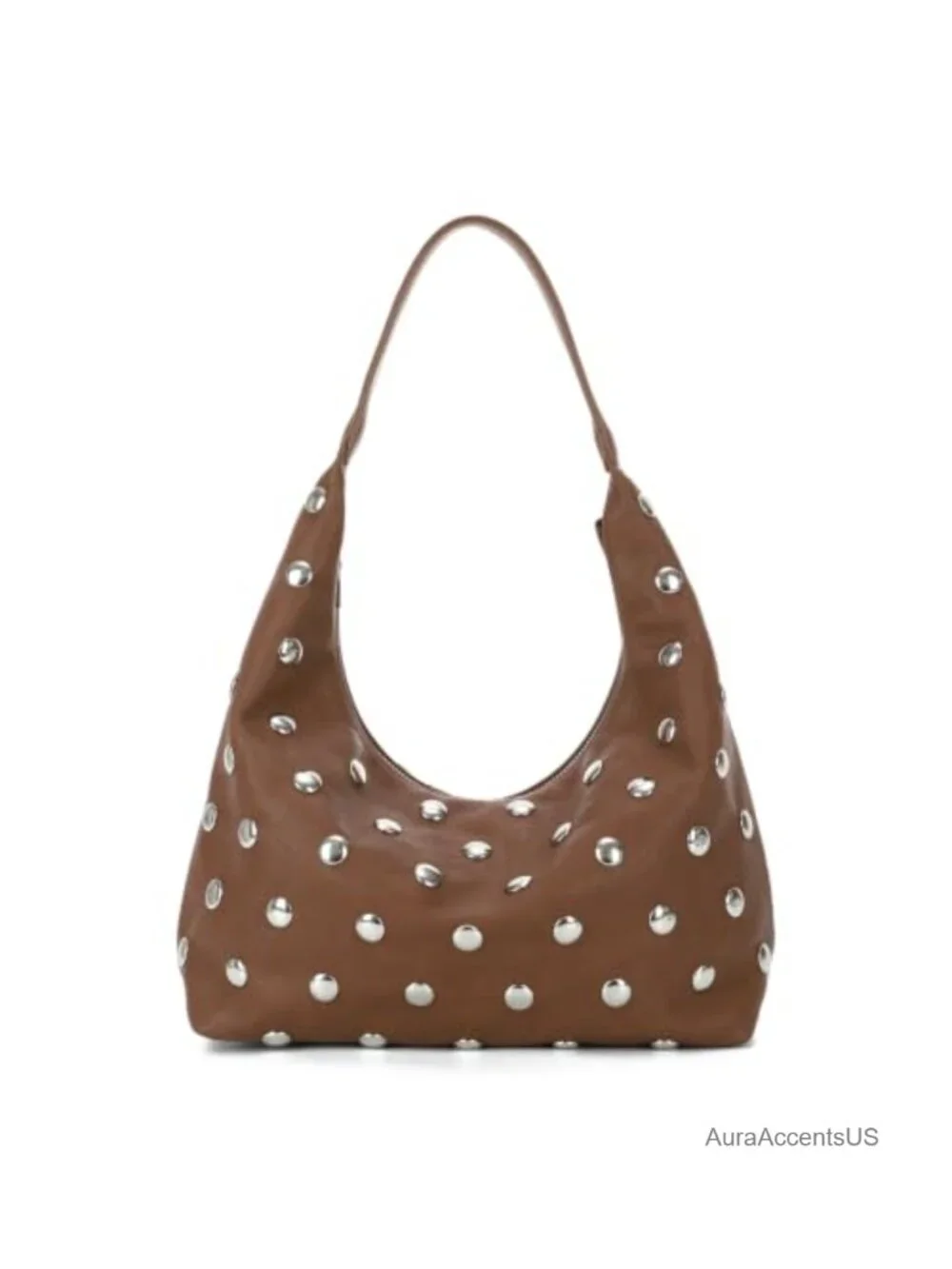 Studded Hobo Bag Faux Leather Slouchy Shoulder Purse Large Rivet Y2K Punk